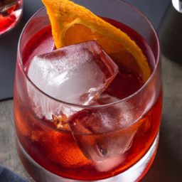 Cocktail Negroni, an Italian classic for the aperitif.  Recipe and ingredients